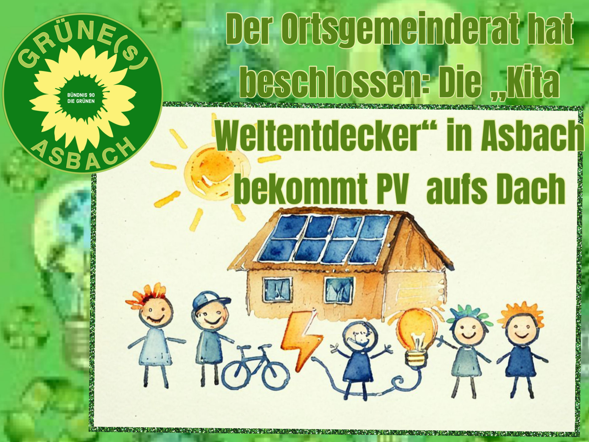 PV-Anlage auf dem Dach der Kita Weltentdecker